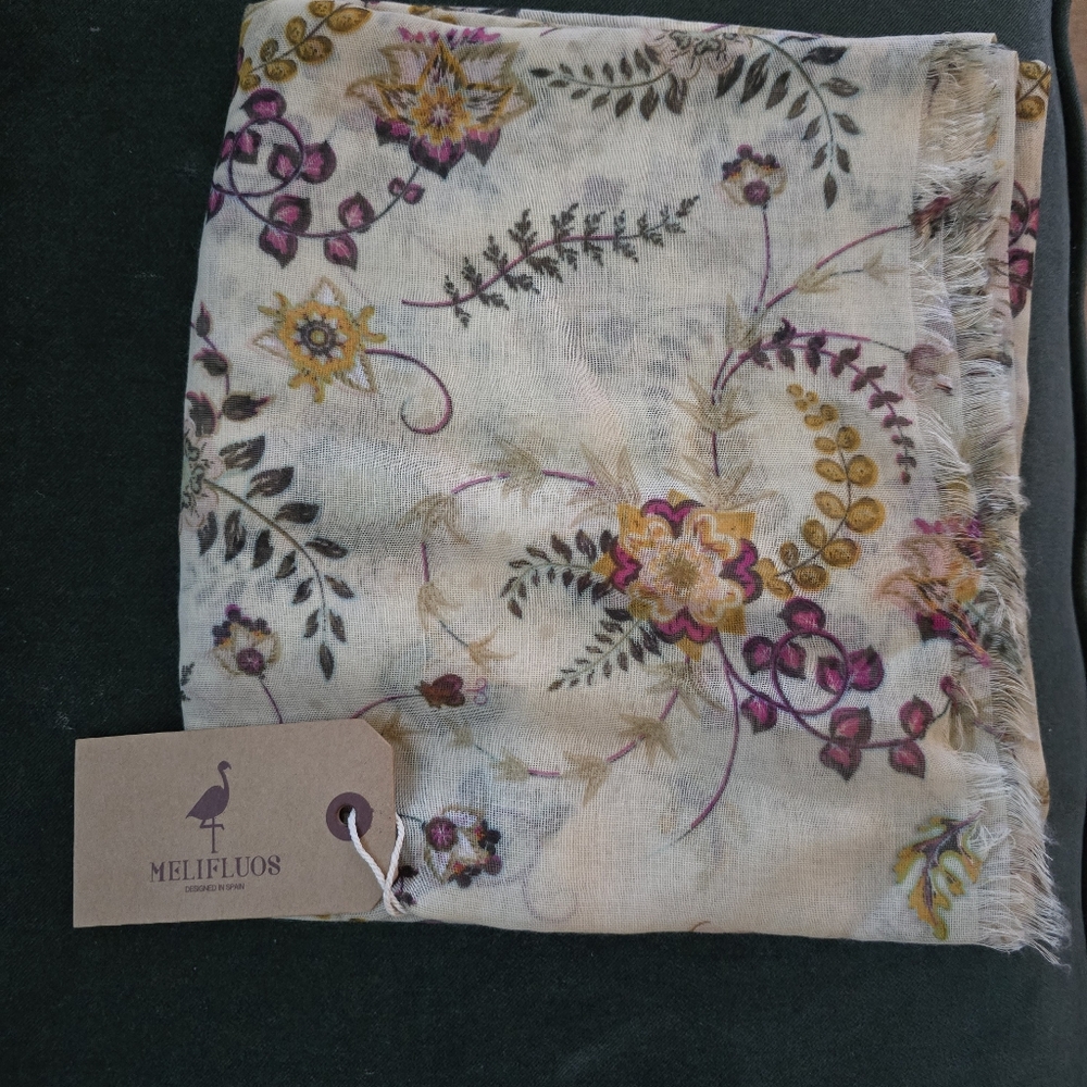 Melt Lotus Floral Scarf 72" X 36"